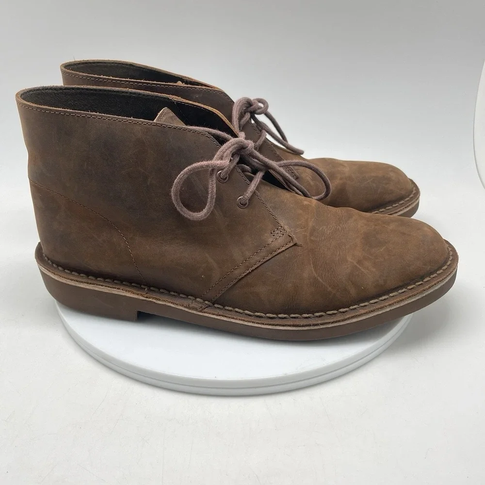 Clarks Bushacre Boots Mens 10.5 M Brown Casual Chukka Preppy Ankle‎ Shoes 15522